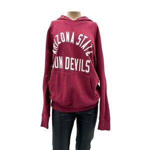 ASU Arizona State Sun Devils Womens Maroon Pullover Hoodie Sweatshirt Pocket S